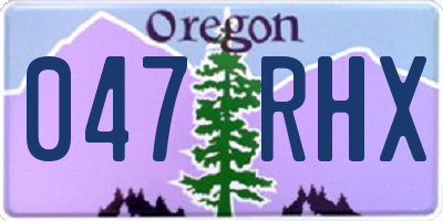 OR license plate 047RHX