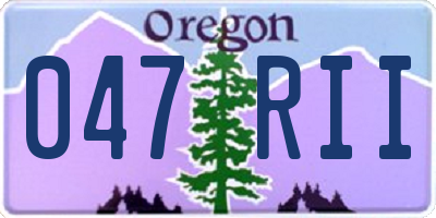OR license plate 047RII