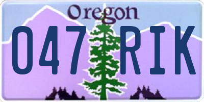 OR license plate 047RIK