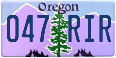 OR license plate 047RIR