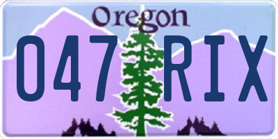 OR license plate 047RIX