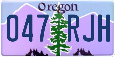 OR license plate 047RJH