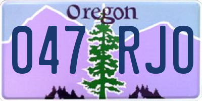 OR license plate 047RJO