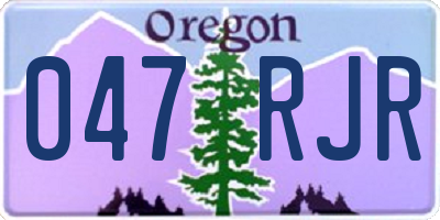 OR license plate 047RJR