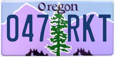 OR license plate 047RKT