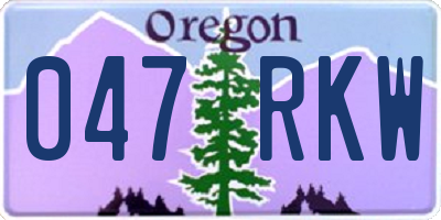 OR license plate 047RKW