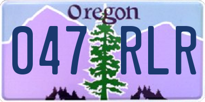 OR license plate 047RLR