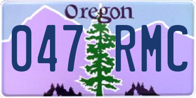 OR license plate 047RMC