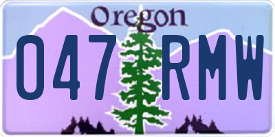 OR license plate 047RMW