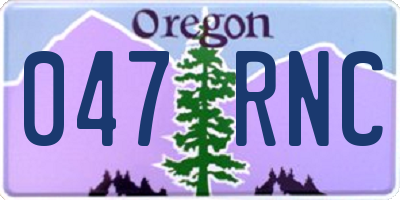 OR license plate 047RNC