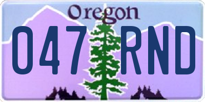 OR license plate 047RND