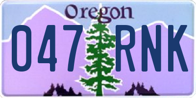 OR license plate 047RNK