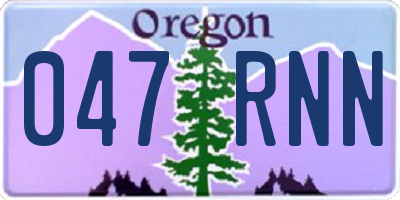 OR license plate 047RNN