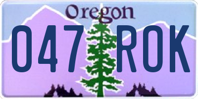 OR license plate 047ROK