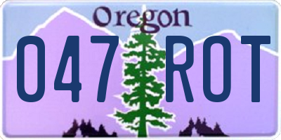 OR license plate 047ROT
