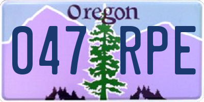 OR license plate 047RPE