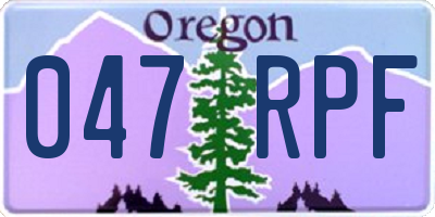 OR license plate 047RPF