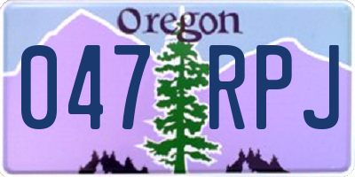 OR license plate 047RPJ