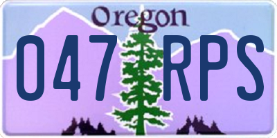 OR license plate 047RPS