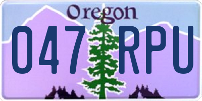 OR license plate 047RPU