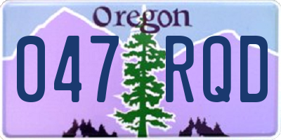 OR license plate 047RQD