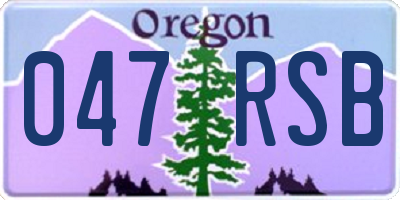 OR license plate 047RSB