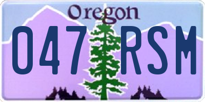 OR license plate 047RSM