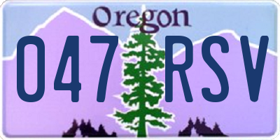 OR license plate 047RSV