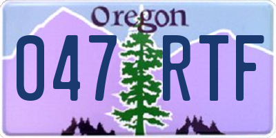 OR license plate 047RTF