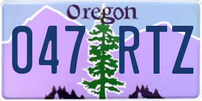 OR license plate 047RTZ