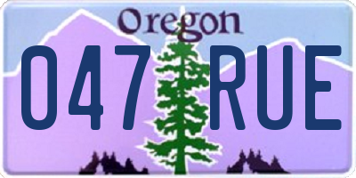 OR license plate 047RUE