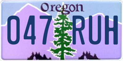 OR license plate 047RUH