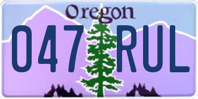 OR license plate 047RUL