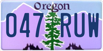 OR license plate 047RUW