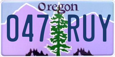 OR license plate 047RUY