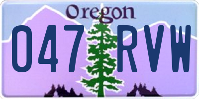 OR license plate 047RVW