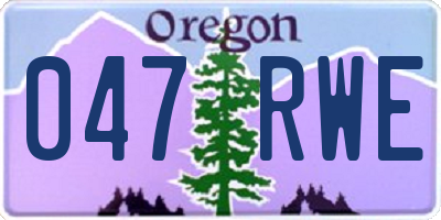 OR license plate 047RWE