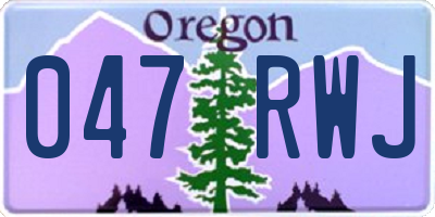 OR license plate 047RWJ