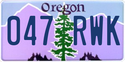 OR license plate 047RWK