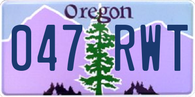 OR license plate 047RWT