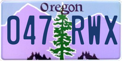 OR license plate 047RWX