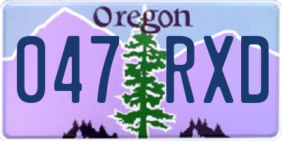 OR license plate 047RXD