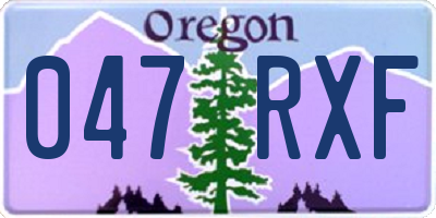 OR license plate 047RXF