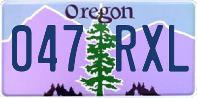 OR license plate 047RXL