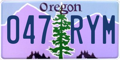 OR license plate 047RYM