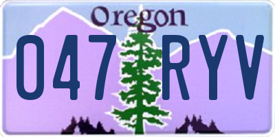 OR license plate 047RYV
