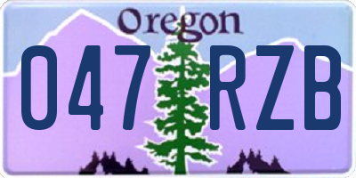 OR license plate 047RZB