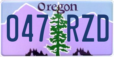 OR license plate 047RZD