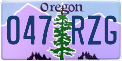 OR license plate 047RZG