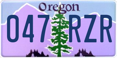 OR license plate 047RZR